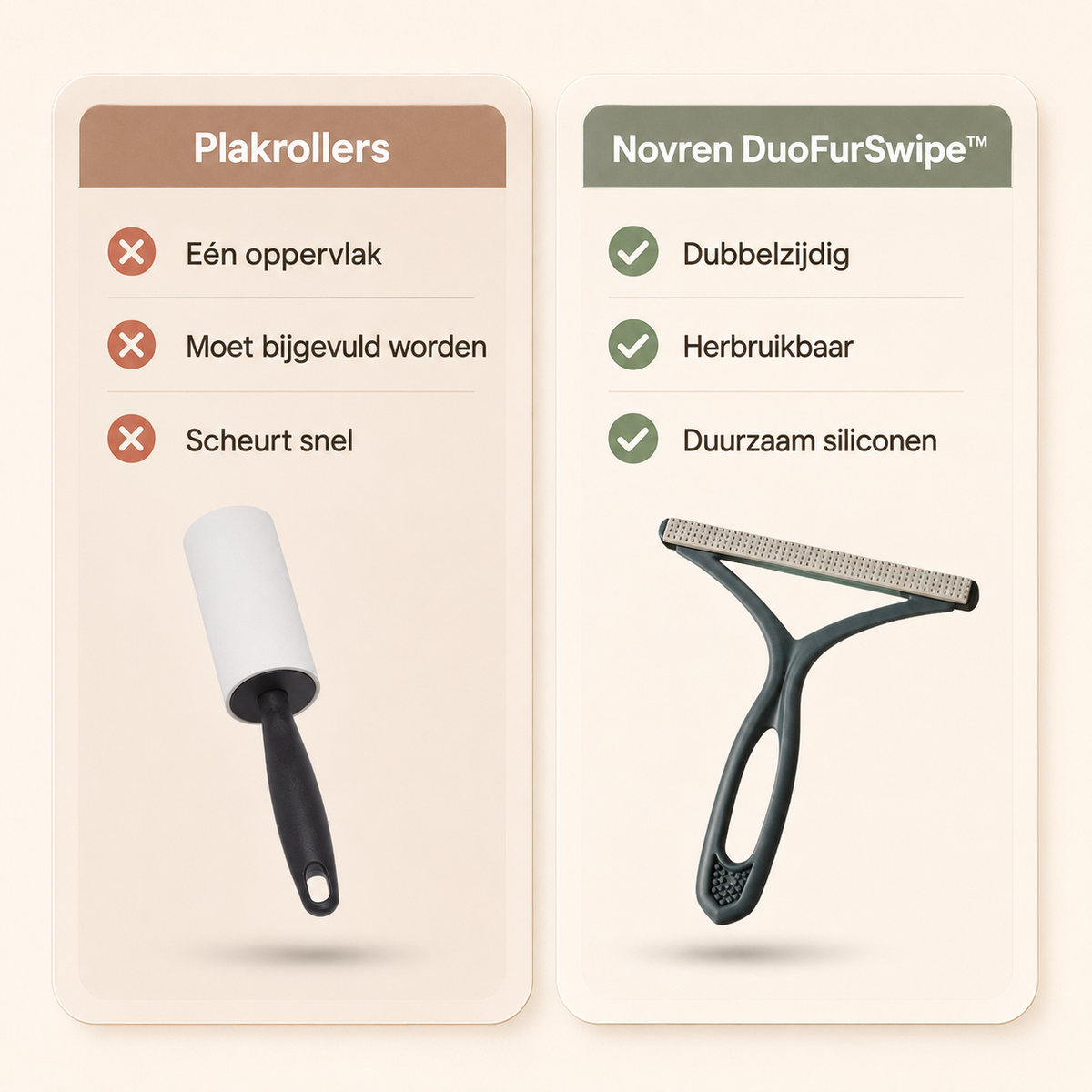 Novren DuoFurSwipe™ – Dubbelzijdige Huisdierhaarverwijderaar
