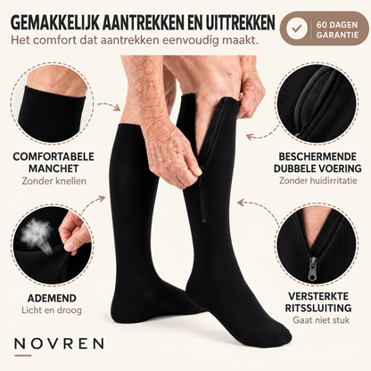 Novren EasyZip™ Compressiekousen.